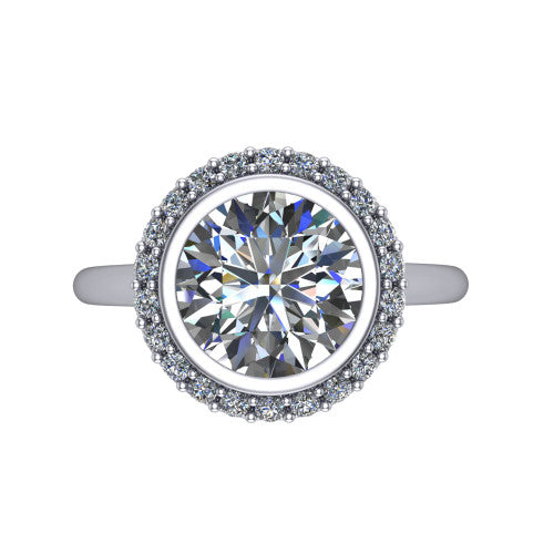 Remi Round Shape Halo Engagement Ring in Platinum