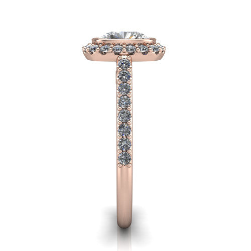 Lucia Cushion Shape Halo Engagement Ring in 18K Rose Gold