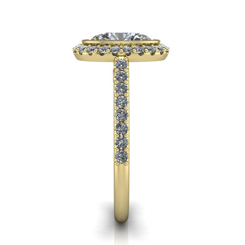 Lucia Oval Shape Halo Engagement Ring in 14K Yellow Gold