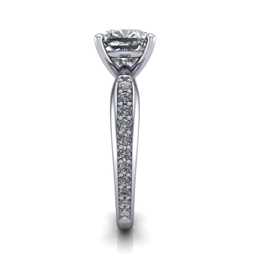 Eliza Cushion Shape Classic Engagement Ring in Platinum