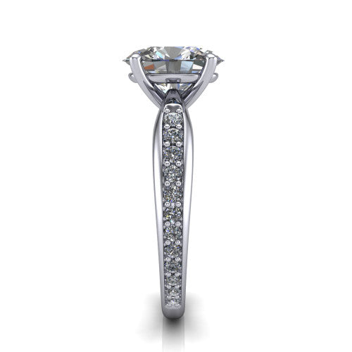 Eliza Oval Shape Classic Engagement Ring in 14K White Gold