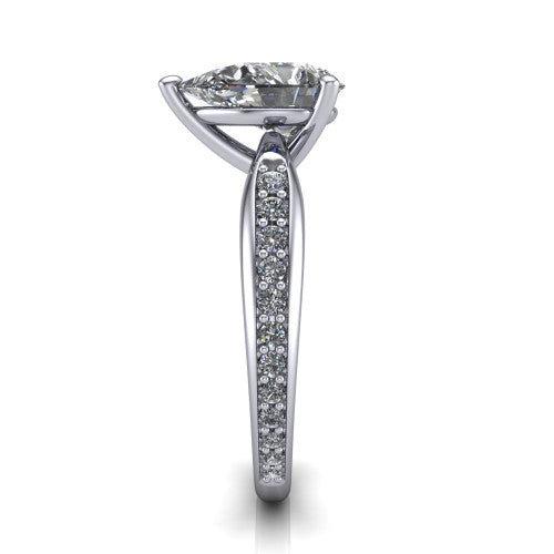 Eliza Pear Shape Classic Engagement Ring in Platinum