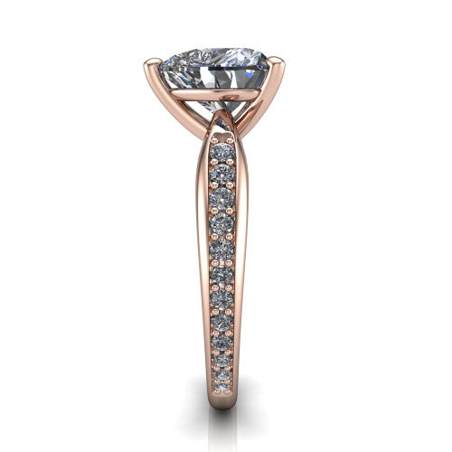 Eliza Heart Shape Classic Engagement Ring in 14K Rose Gold