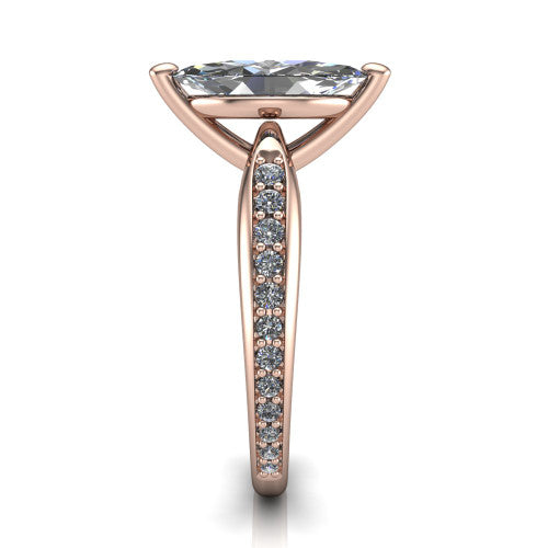 Eliza Marquise Shape Classic Engagement Ring in 14K Rose Gold