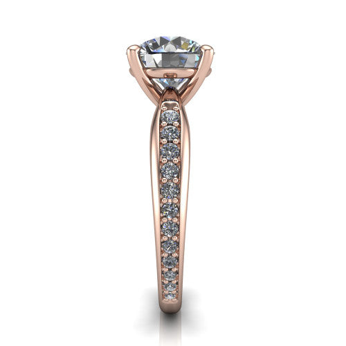 Eliza Round Shape Classic Engagement Ring in 18K Rose Gold