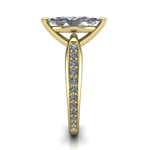 Eliza Marquise Shape Classic Engagement Ring in 14K Yellow Gold