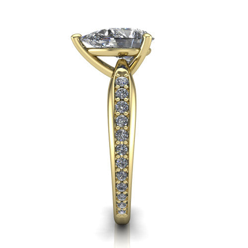 Eliza Pear Shape Classic Engagement Ring in 14K Yellow Gold