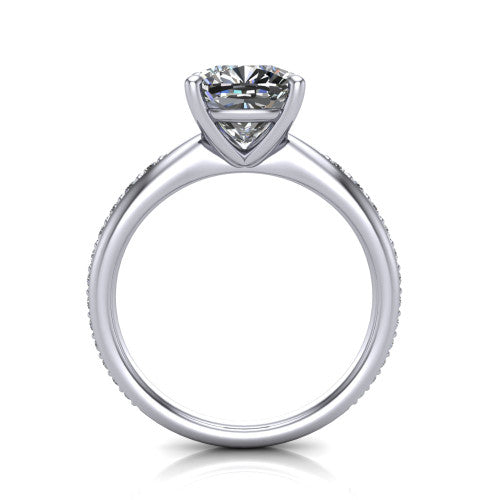 Eliza Cushion Shape Classic Engagement Ring in Platinum
