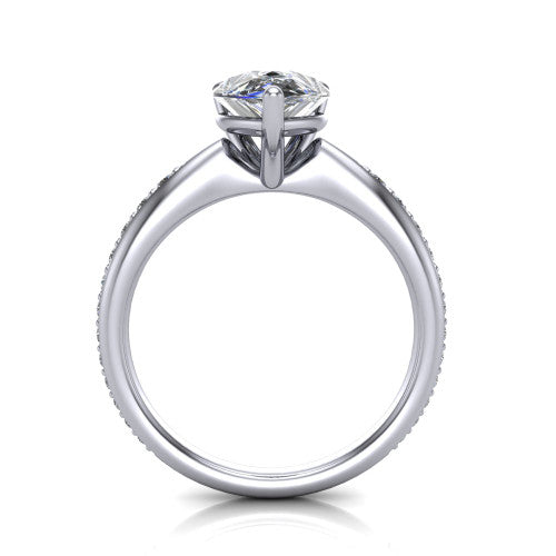 Eliza Pear Shape Classic Engagement Ring in 14K White Gold
