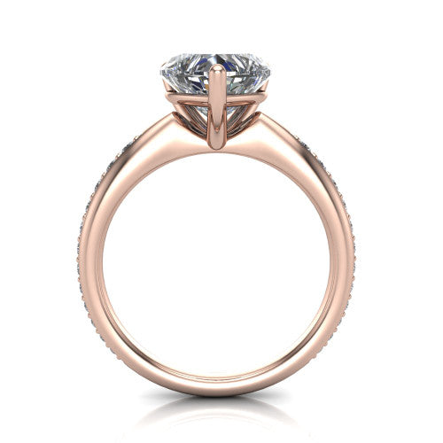 Eliza Heart Shape Classic Engagement Ring in 14K Rose Gold
