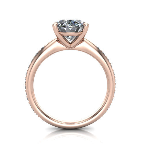 Eliza Oval Shape Classic Engagement Ring in 14K Rose Gold