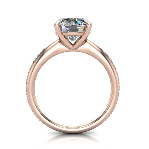 Eliza Round Shape Classic Engagement Ring in 14K Rose Gold