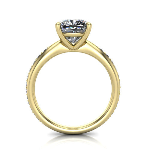 Eliza Cushion Shape Classic Engagement Ring in 18K Yellow Gold