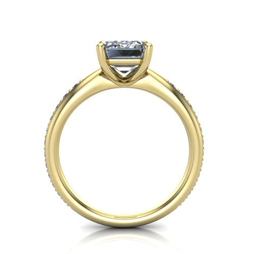 Eliza Emerald Shape Classic Engagement Ring in 14K Yellow Gold