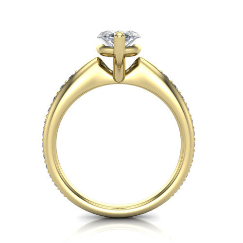 Eliza Marquise Shape Classic Engagement Ring in 18K Yellow Gold