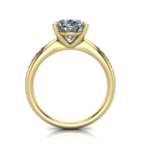 Eliza Oval Shape Classic Engagement Ring in 18K Yellow Gold