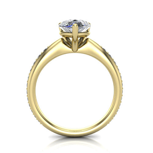 Eliza Pear Shape Classic Engagement Ring in 14K Yellow Gold
