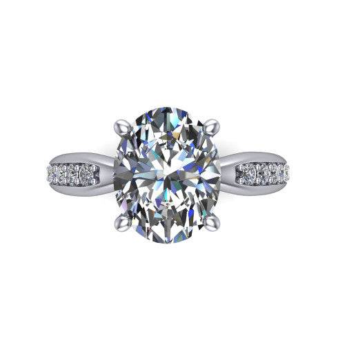 Eliza Oval Shape Classic Engagement Ring in Platinum