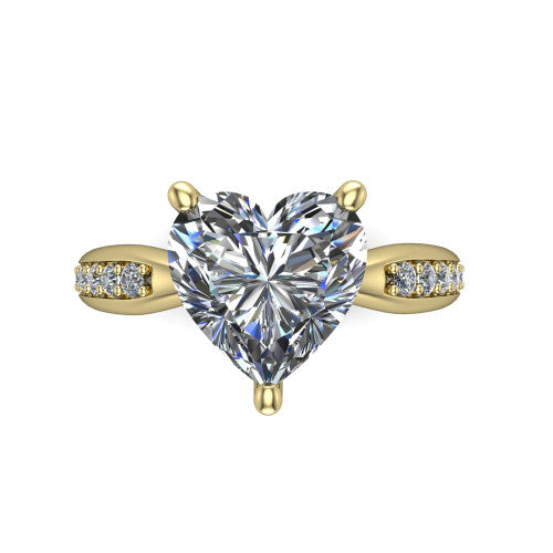 Eliza Heart Shape Classic Engagement Ring in 14K Yellow Gold