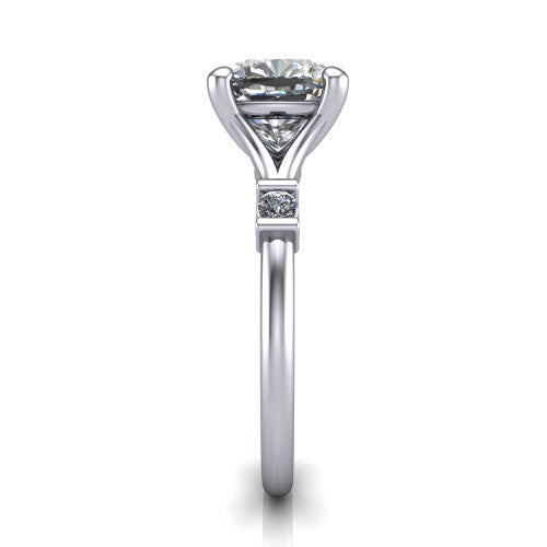 Mary Cushion Shape Classic Engagement Ring in Platinum