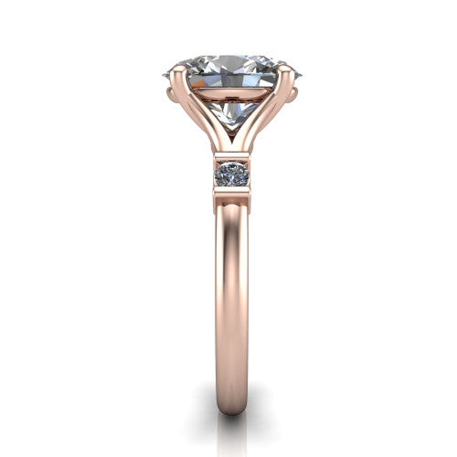 Mary Oval Shape Classic Engagement Ring in 18K Rose Gold
