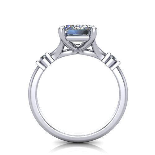 Mary Emerald Shape Classic Engagement Ring in Platinum