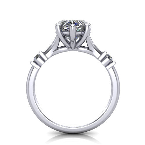 Mary Heart Shape Classic Engagement Ring in 18K White Gold