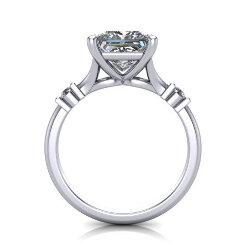 Mary Princess Shape Classic Engagement Ring in Platinum