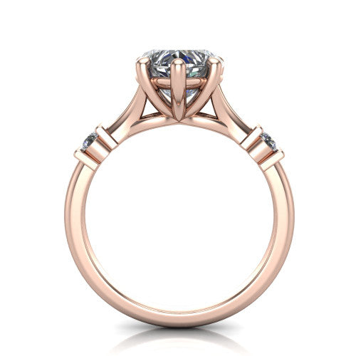Mary Heart Shape Classic Engagement Ring in 14K Rose Gold