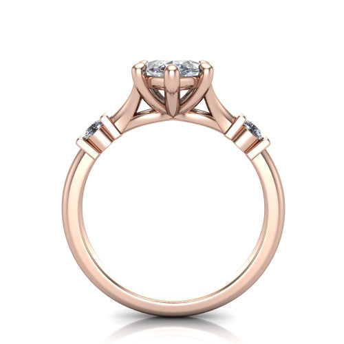 Mary Marquise Shape Classic Engagement Ring in 14K Rose Gold