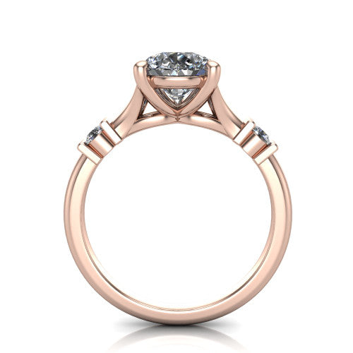 Mary Pear Shape Classic Engagement Ring in 18K Rose Gold