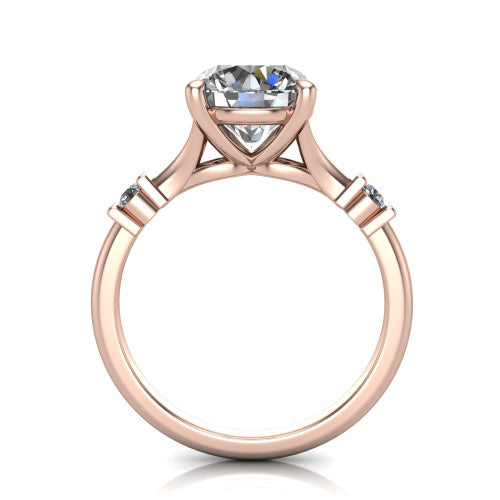 Mary Round Shape Classic Engagement Ring in 18K Rose Gold