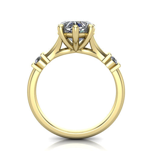 Mary Heart Shape Classic Engagement Ring in 14K Yellow Gold