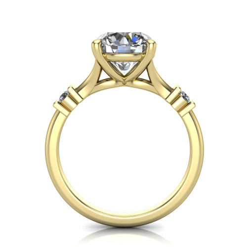 Mary Round Shape Classic Engagement Ring in 18K Yellow Gold