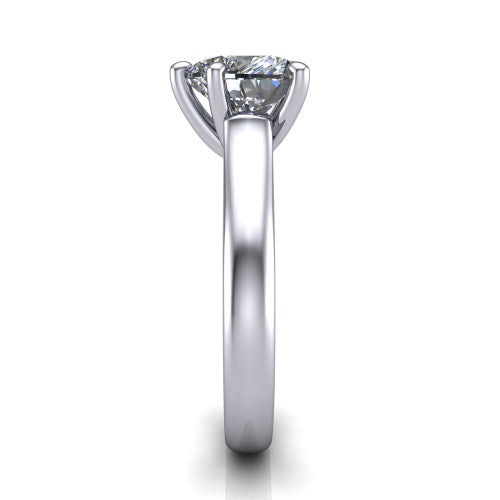 Ximena Heart Shape Classic Engagement Ring in 14K White Gold