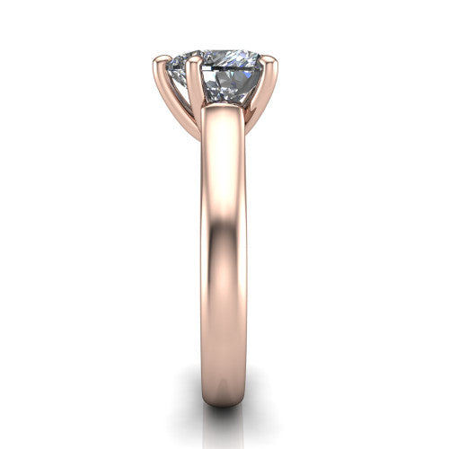 Ximena Heart Shape Classic Engagement Ring in 18K Rose Gold