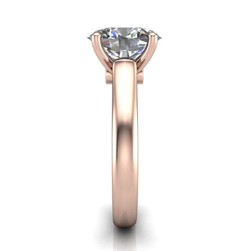 Ximena Oval Shape Classic Engagement Ring in 18K Rose Gold