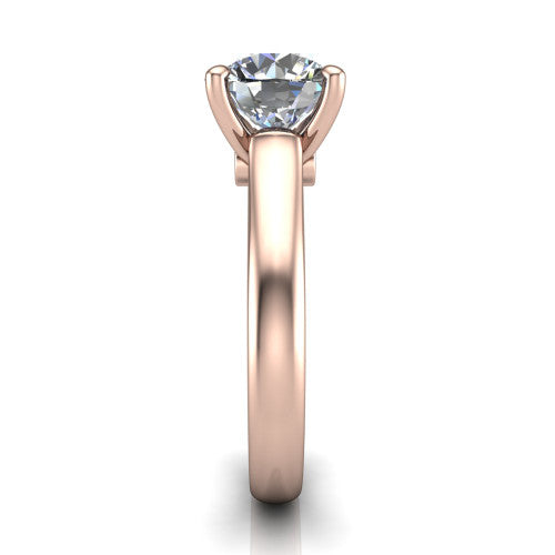 Ximena Round Shape Classic Engagement Ring in 14K Rose Gold