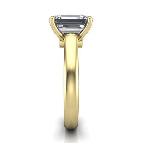 Ximena Emerald Shape Classic Engagement Ring in 18K Yellow Gold