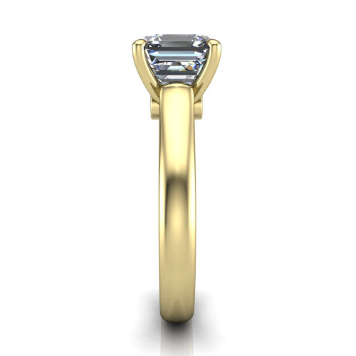 Ximena Square Emerald Shape Classic Engagement Ring in 14K Yellow Gold