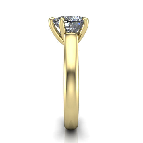 Ximena Heart Shape Classic Engagement Ring in 18K Yellow Gold