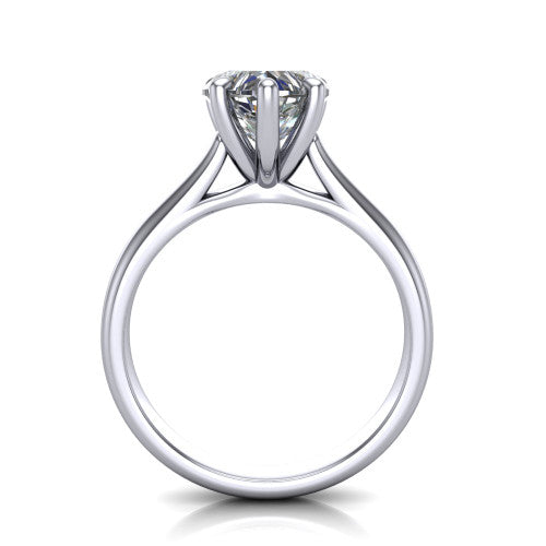Ximena Heart Shape Classic Engagement Ring in 14K White Gold