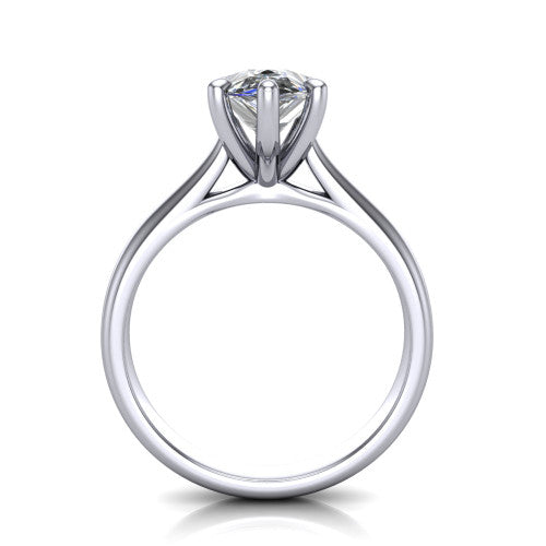 Ximena Pear Shape Classic Engagement Ring in 18K White Gold