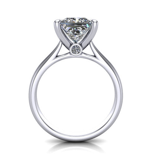 Ximena Princess Shape Classic Engagement Ring in Platinum