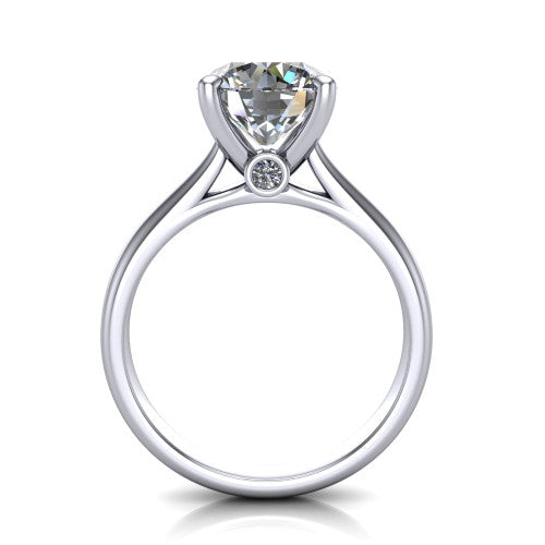 Ximena Round Shape Classic Engagement Ring in 14K White Gold