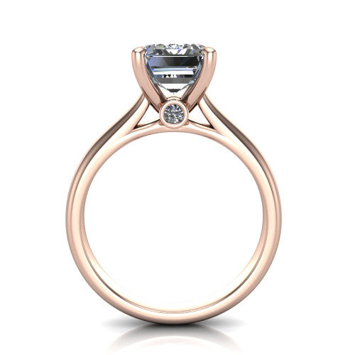 Ximena Emerald Shape Classic Engagement Ring in 14K Rose Gold