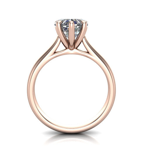 Ximena Heart Shape Classic Engagement Ring in 14K Rose Gold