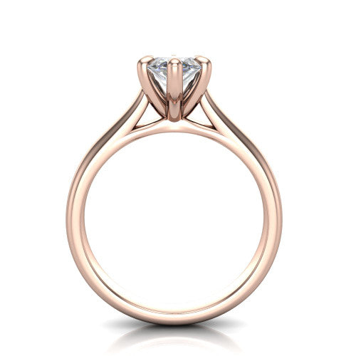 Ximena Marquise Shape Classic Engagement Ring in 14K Rose Gold