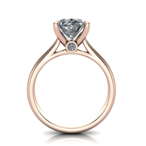 Ximena Oval Shape Classic Engagement Ring in 14K Rose Gold