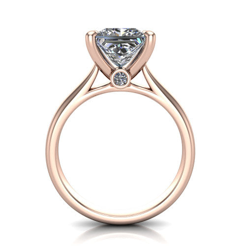 Ximena Princess Shape Classic Engagement Ring in 18K Rose Gold